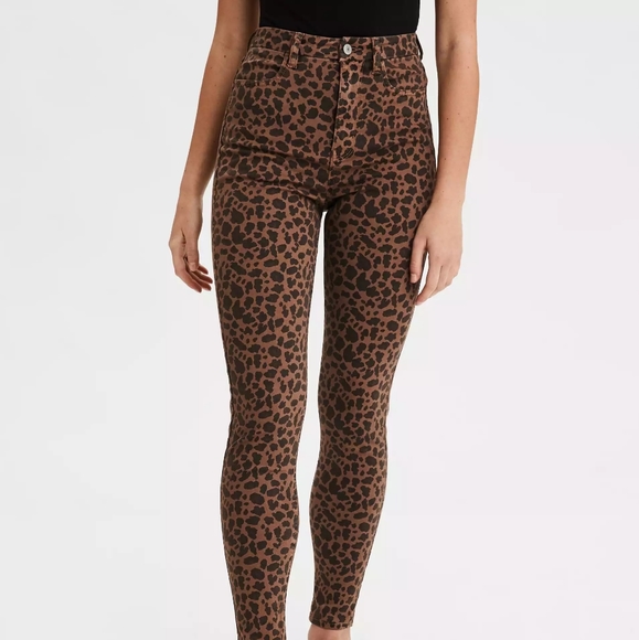 American Eagle Outfitters Denim - AEO HIGH WAISTED CHEETAH SKINNY JEANS